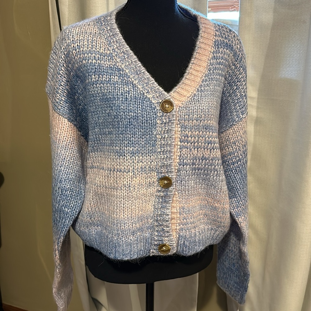 Raga Alicia Blue Pink Cardigan 3X